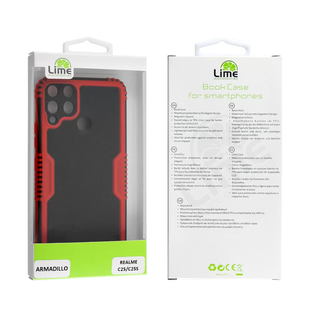 LIME ARMADILLO ΘΗΚΗ REALME C25/C25s 6.5in  FULL CAMERA PROTECTION RED - Image 2