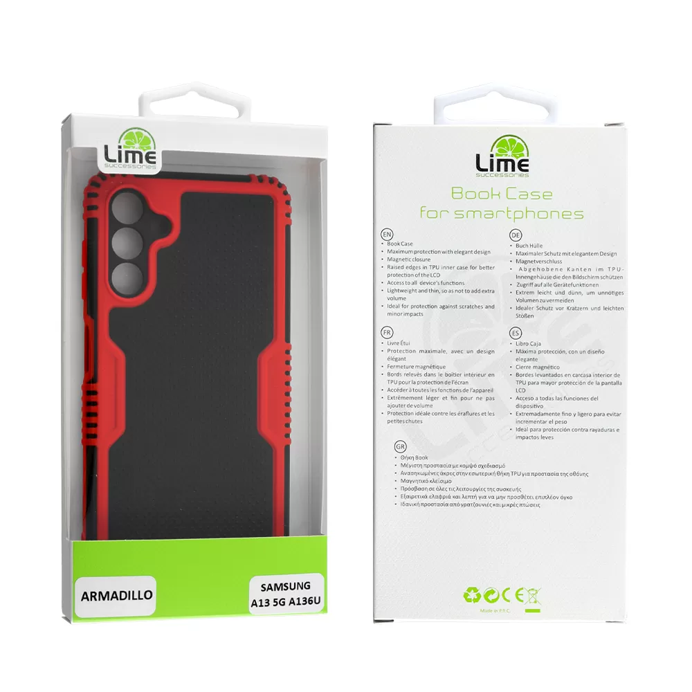 LIME ARMADILLO ΘΗΚΗ SAMSUNG A04s A047/A13 5G A136U 6.5in  FULL CAMERA PROTECTION RED - Image 2