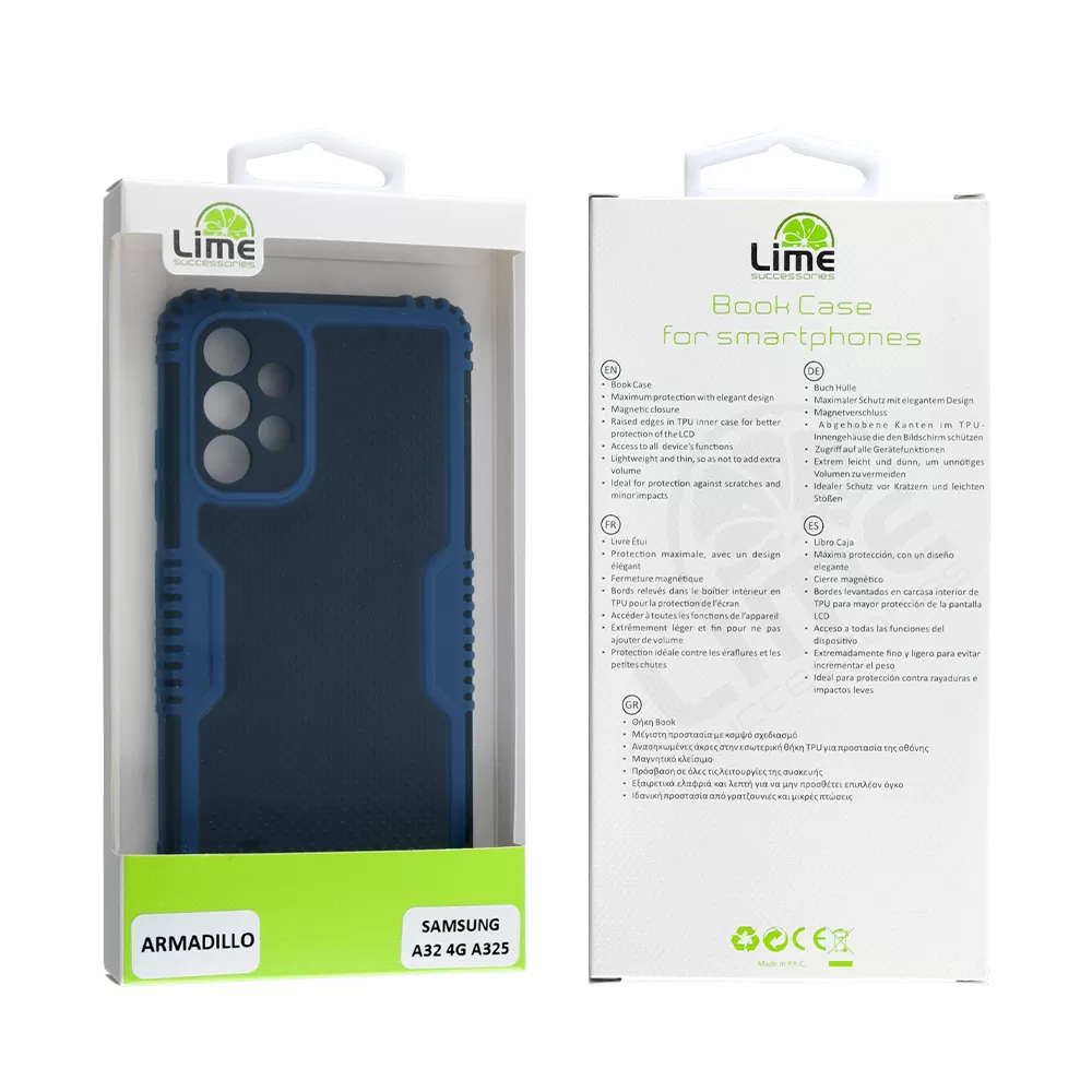 LIME ARMADILLO ΘΗΚΗ SAMSUNG A32 4G A325 6.4in  FULL CAMERA PROTECTION BLUE - Image 2