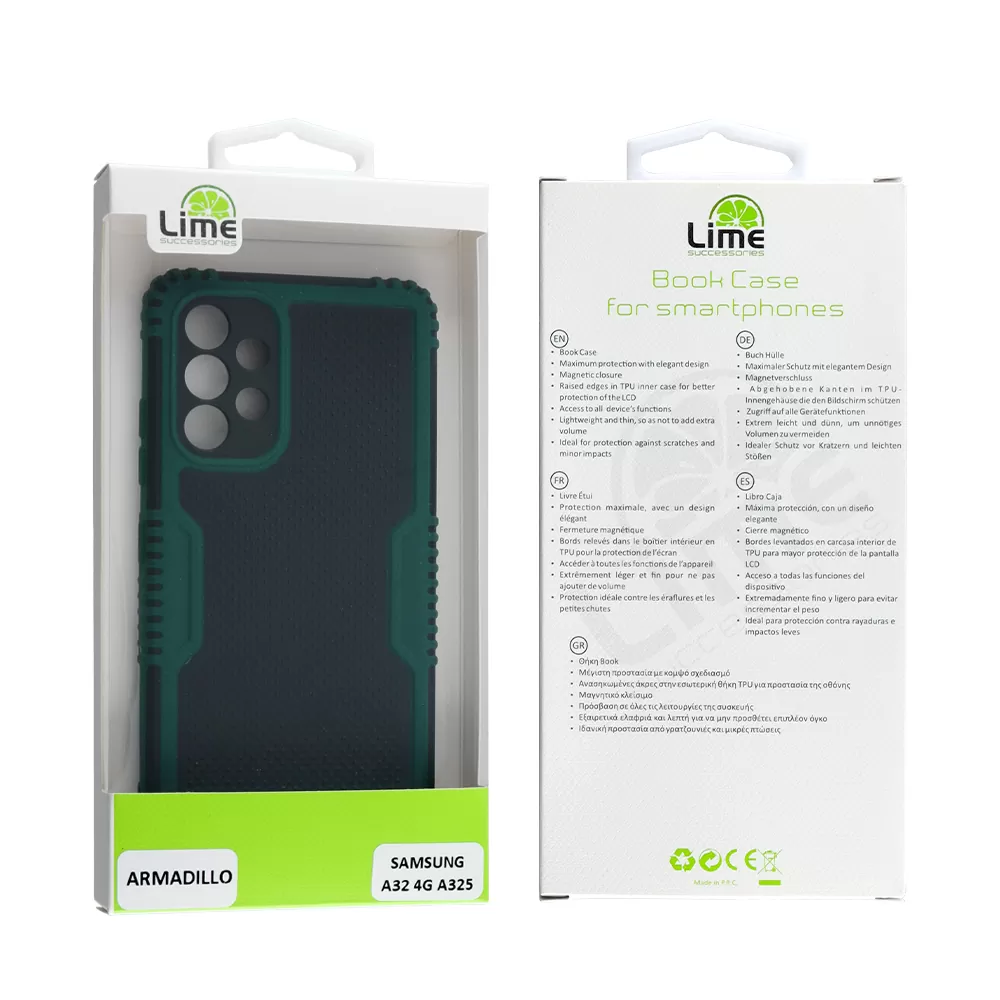 LIME ARMADILLO ΘΗΚΗ SAMSUNG A32 4G A325 6.4in  FULL CAMERA PROTECTION GREEN - Image 2