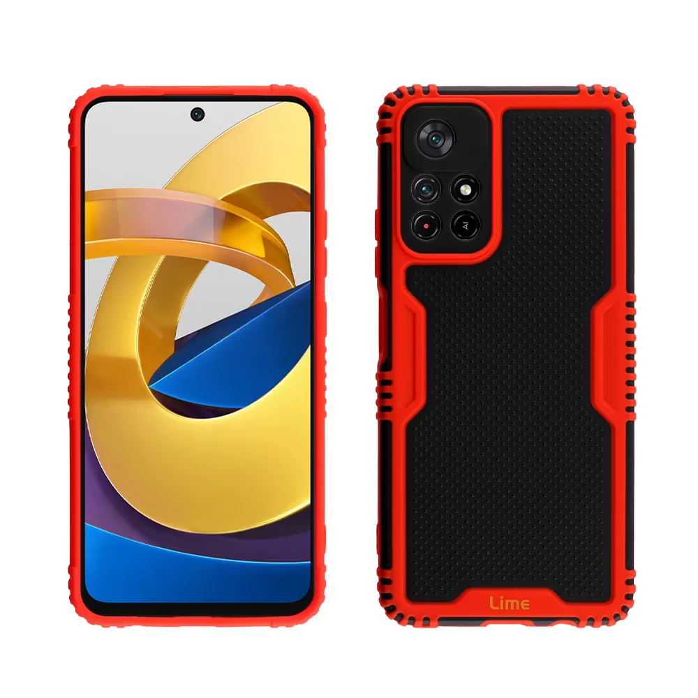 LIME ARMADILLO ΘΗΚΗ XIAOMI POCO M4 PRO 5G/REDMI NOTE 11T 5G 6.6in  FULL CAMERA PROTECTION RED - Image 4