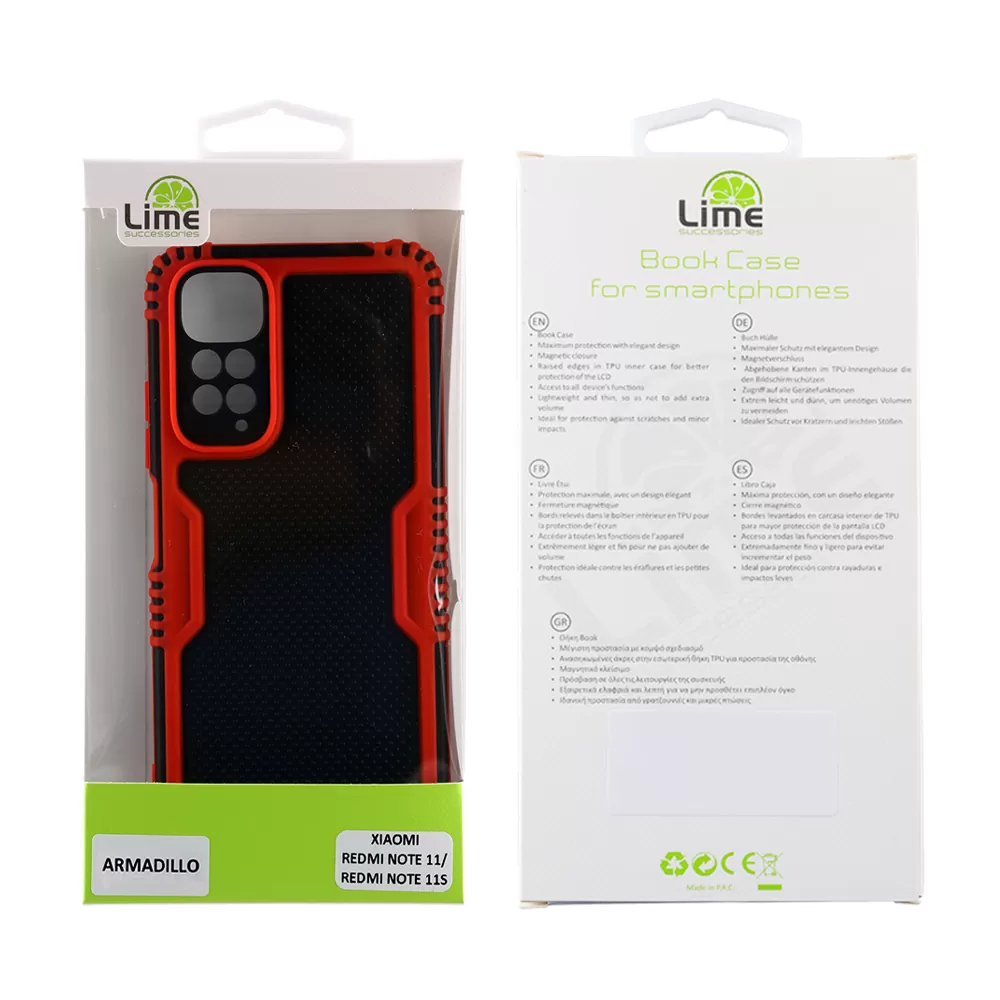 LIME ARMADILLO ΘΗΚΗ XIAOMI REDMI NOTE 11/REDMI NOTE 11S 6.43in  FULL CAMERA PROTECTION RED - Image 2