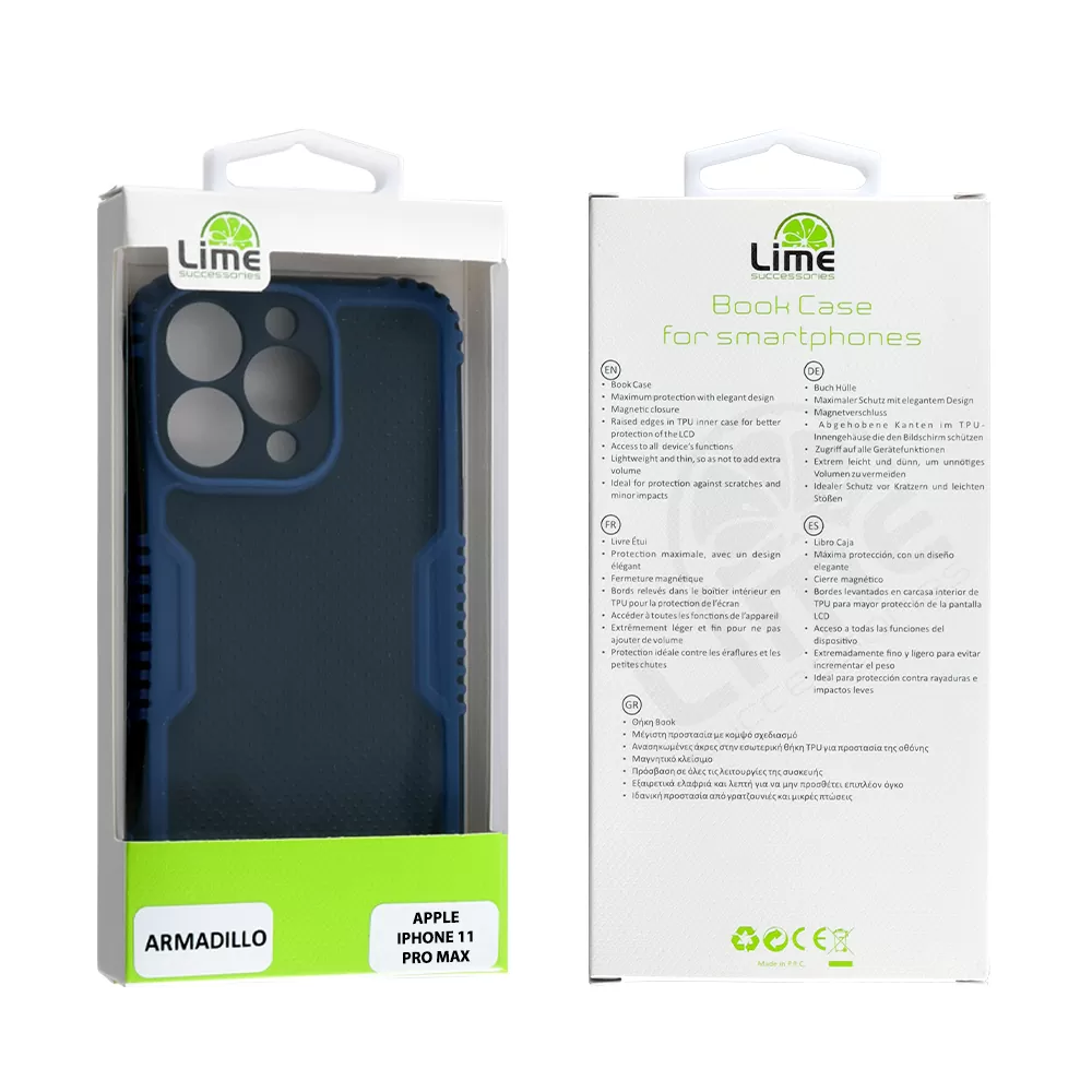 LIME ARMADILLO ΘΗΚΗ IPHONE 11 PRO MAX 6.5in  FULL CAMERA PROTECTION BLUE - Image 2