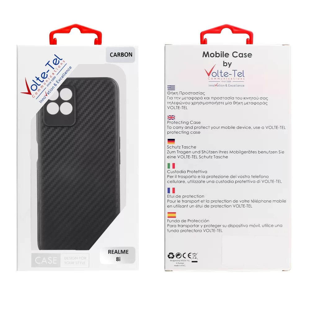 VOLTE-TEL CARBON ΘΗΚΗ REALME 8i 6.5in  CAMERA PROTECTIVE BLACK - Image 2