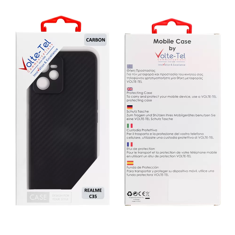 VOLTE-TEL CARBON ΘΗΚΗ REALME C35 6.6in  CAMERA PROTECTIVE BLACK - Image 2