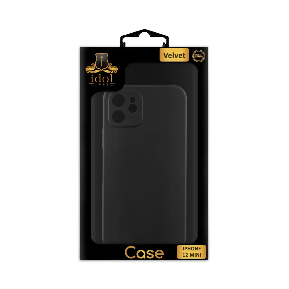 IDOL 1991 VELVET TPU ΘΗΚΗ IPHONE 12 MINI 5.4in 4 SIDE FULL CAMERA PROTECTION BLACK - Image 2