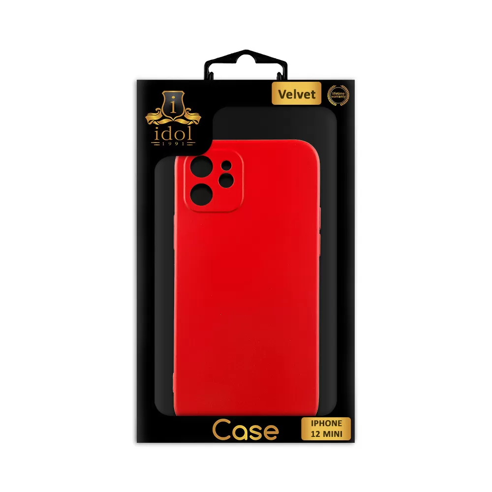 IDOL 1991 VELVET TPU ΘΗΚΗ IPHONE 12 MINI 5.4in 4 SIDE FULL CAMERA PROTECTION RED - Image 2