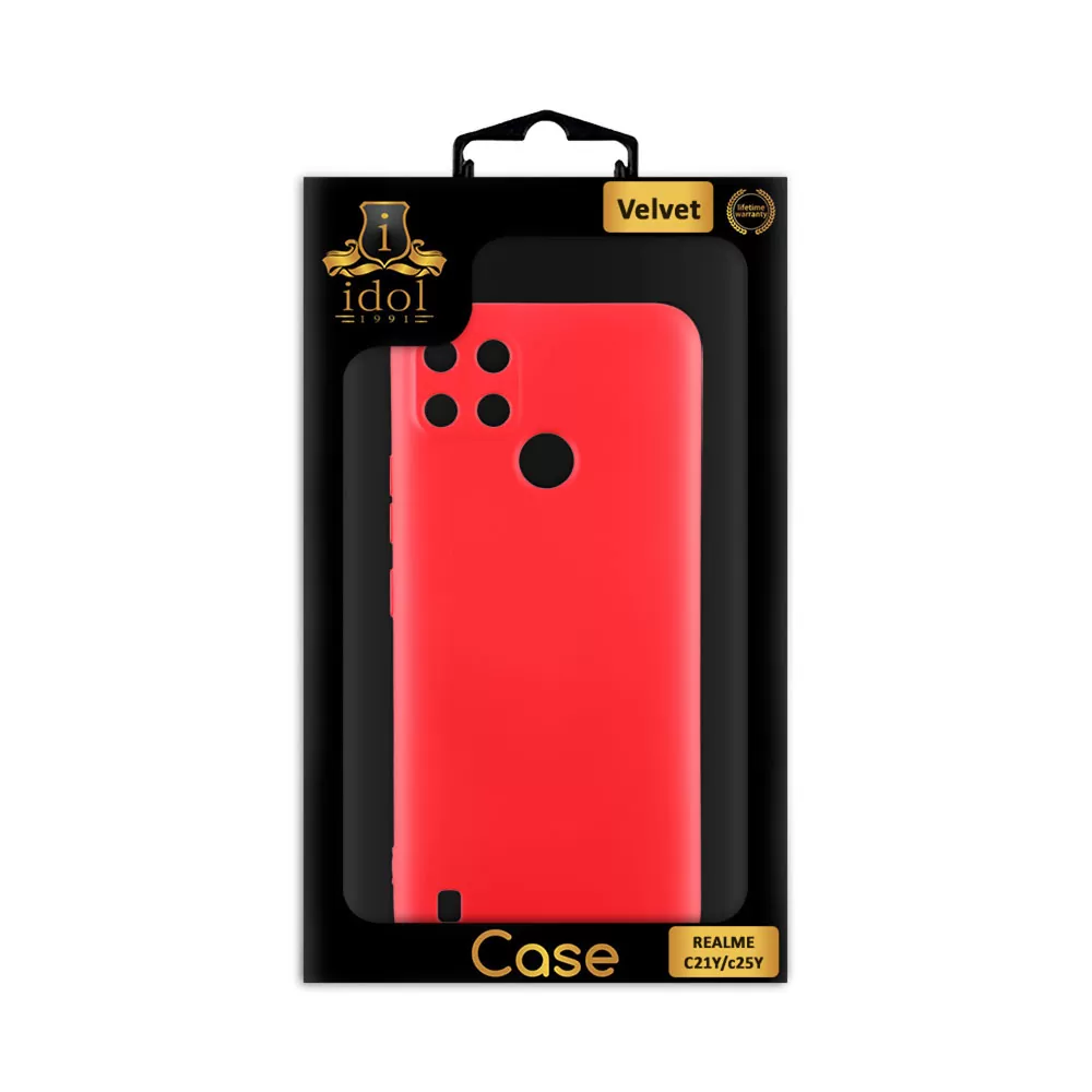 IDOL 1991 VELVET TPU ΘΗΚΗ REALME C21Y/C25Y 6.5in 4 SIDE FULL CAMERA PROTECTION RED - Image 2