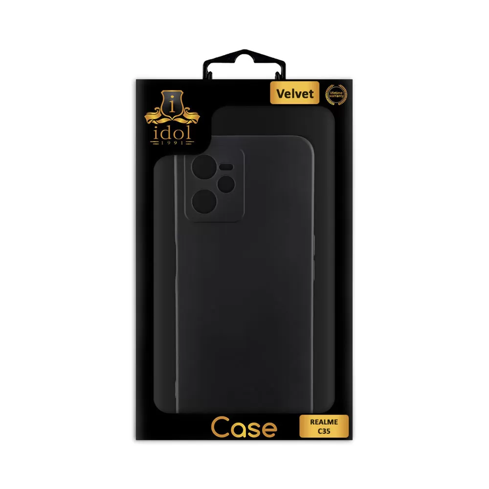 IDOL 1991 VELVET TPU ΘΗΚΗ REALME C35 6.6in 4 SIDE FULL CAMERA PROTECTION BLACK - Image 2