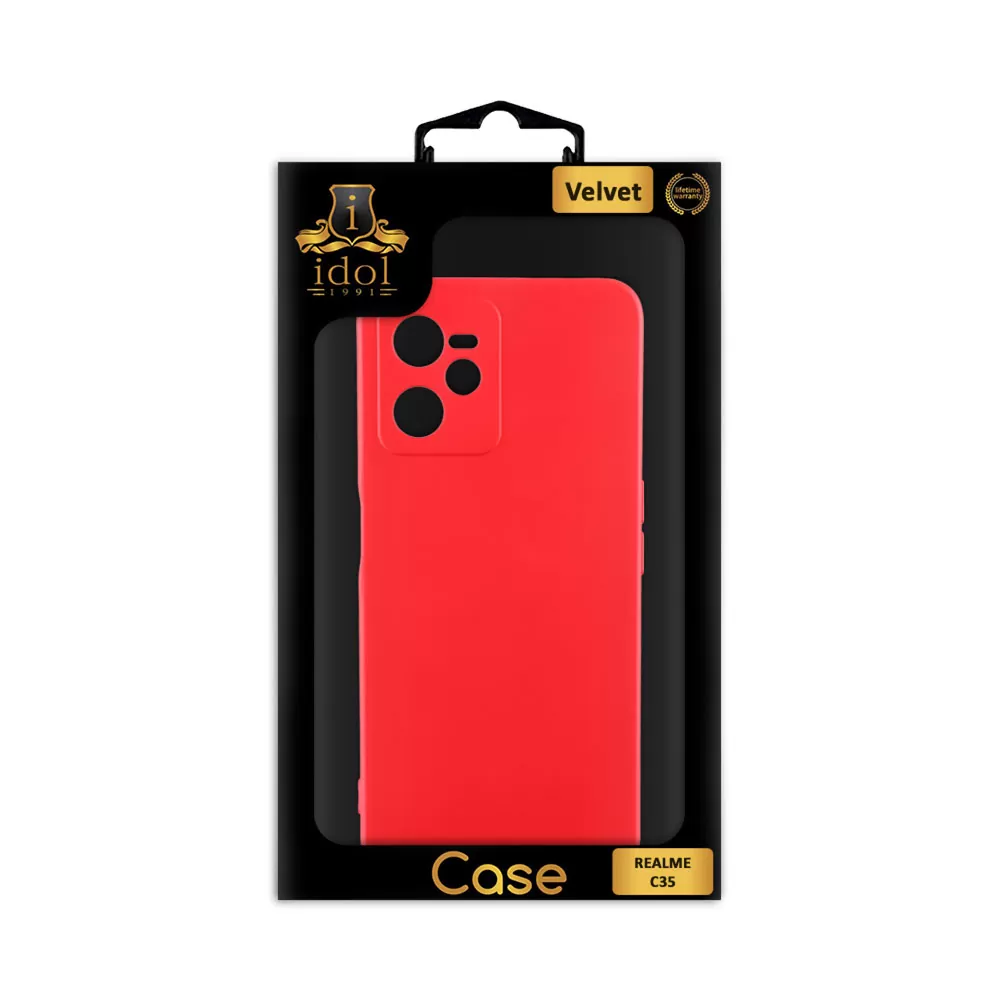 IDOL 1991 VELVET TPU ΘΗΚΗ REALME C35 6.6in 4 SIDE FULL CAMERA PROTECTION RED - Image 2