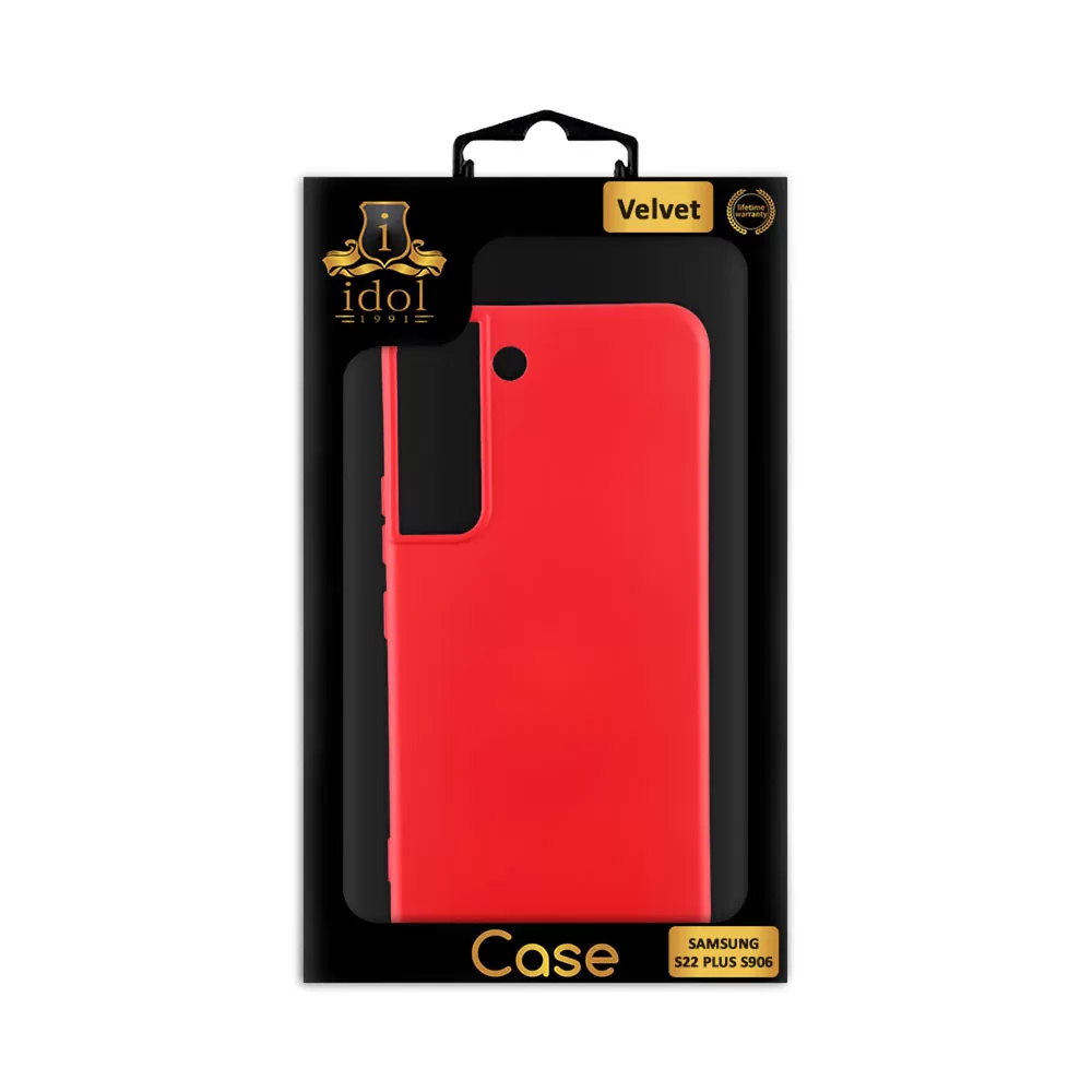 IDOL 1991 VELVET TPU ΘΗΚΗ SAMSUNG S22 PLUS 5G S906 6.6in 4 SIDE CAMERA GUARD PROTECTION RED - Image 2