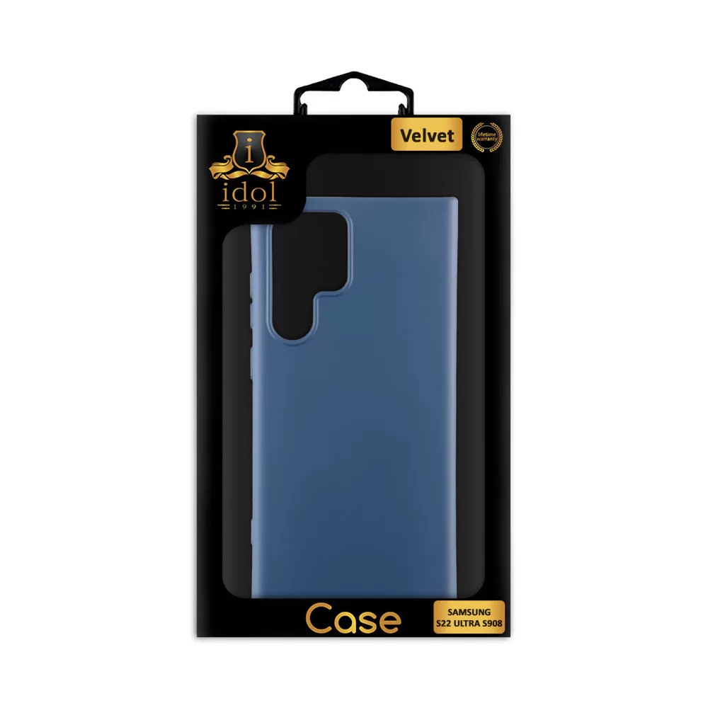 IDOL 1991 VELVET TPU ΘΗΚΗ SAMSUNG S22 ULTRA 5G S908 6.8in 4 SIDE CAMERA GUARD PROTECTION BLUE - Image 2