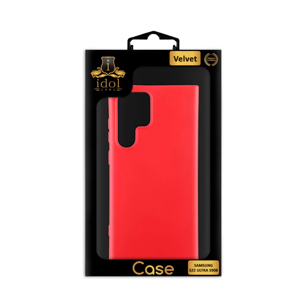 IDOL 1991 VELVET TPU ΘΗΚΗ SAMSUNG S22 ULTRA 5G S908 6.8in 4 SIDE CAMERA GUARD PROTECTION RED - Image 2