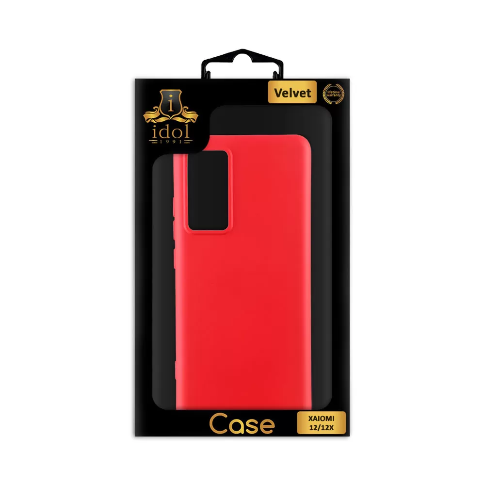 IDOL 1991 VELVET TPU ΘΗΚΗ XIAOMI 12/12X 6.28in 4 SIDE CAMERA GUARD PROTECTION RED - Image 2