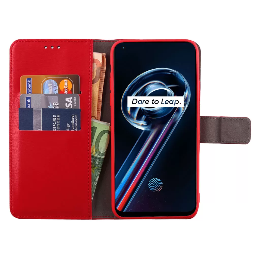 VOLTE-TEL ALLURE ΘΗΚΗ REALME 9 5G/9 PRO 5G 6.6in  MAGNET BOOK STAND CLIP RED - Image 3