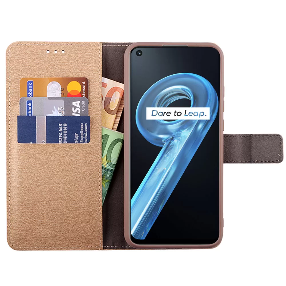 VOLTE-TEL ALLURE ΘΗΚΗ REALME 9i 6.6in  MAGNET BOOK STAND CLIP GOLD - Image 3