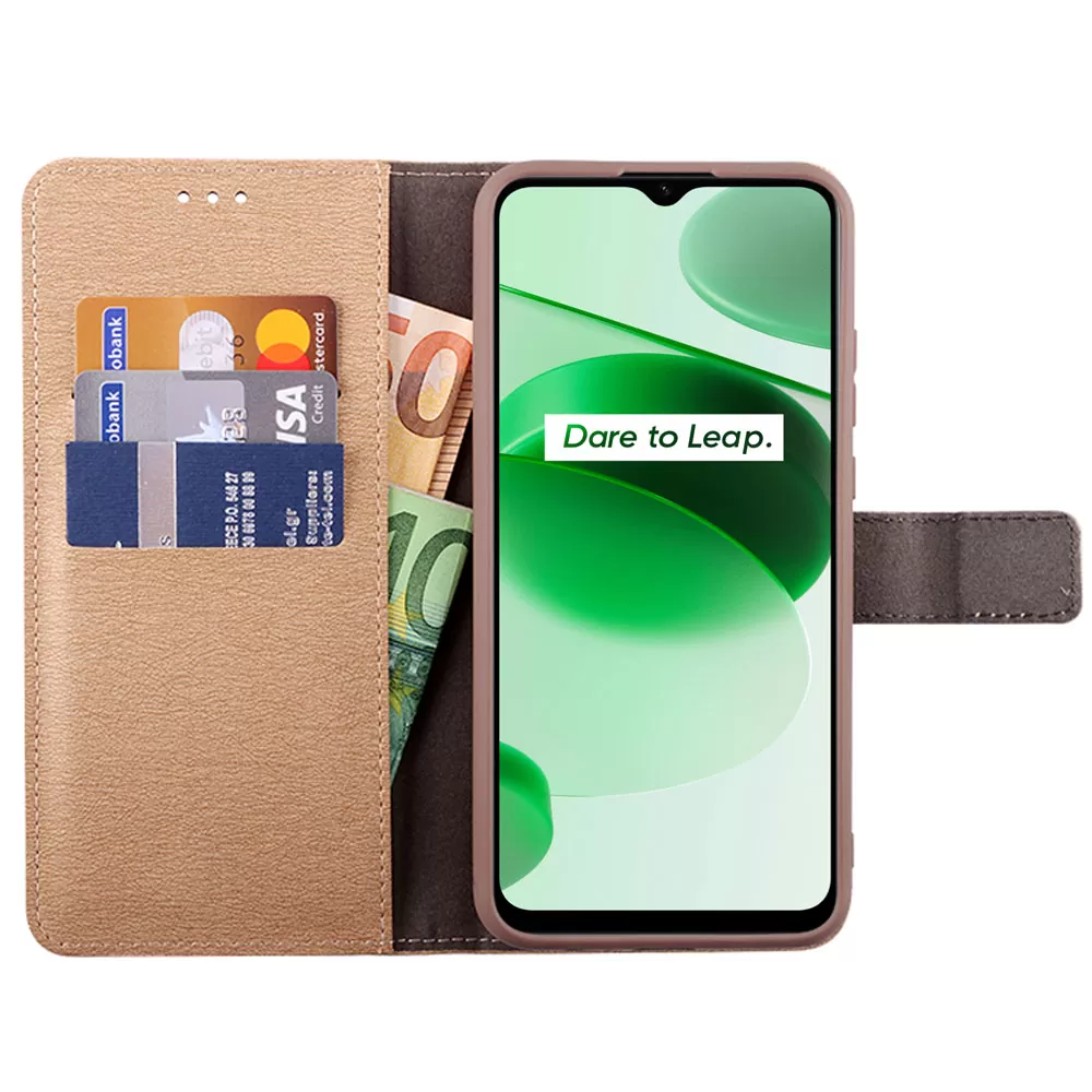 VOLTE-TEL ALLURE ΘΗΚΗ REALME C35 6.6in  MAGNET BOOK STAND CLIP GOLD - Image 3
