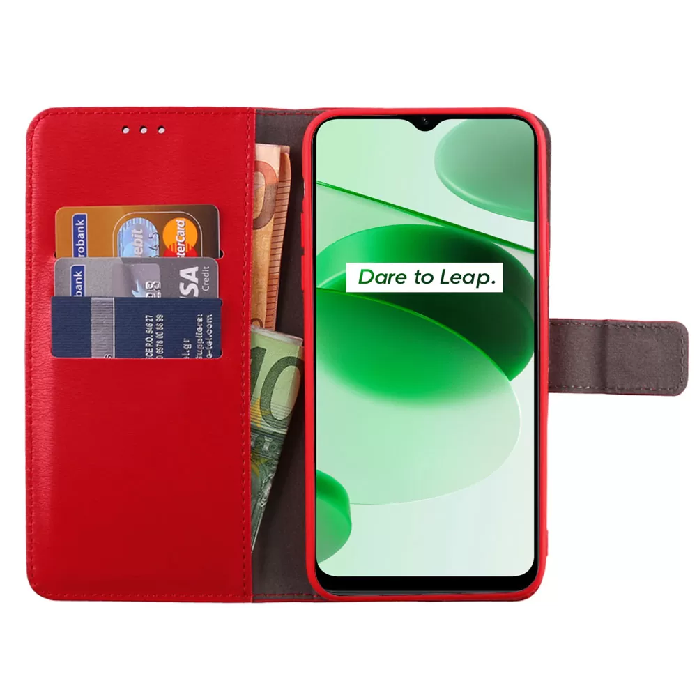 VOLTE-TEL ALLURE ΘΗΚΗ REALME C35 6.6in  MAGNET BOOK STAND CLIP RED - Image 3