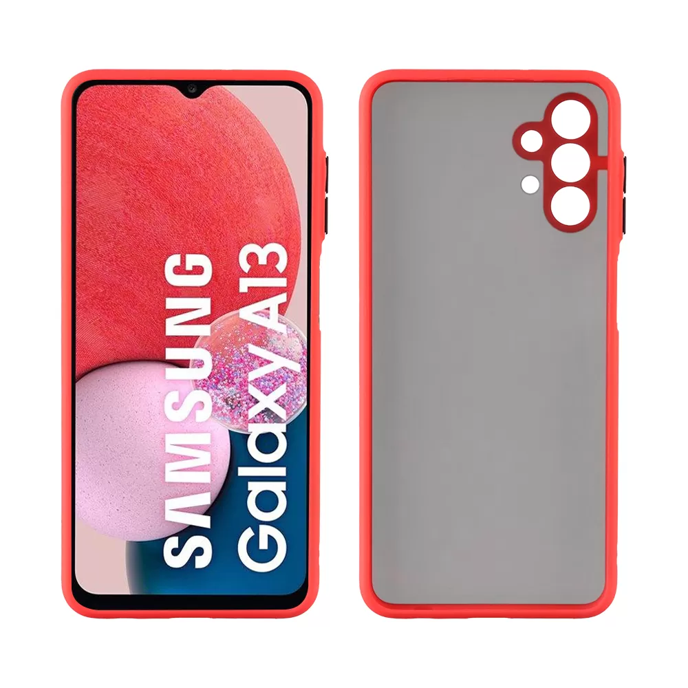 LIME HARDSHELL FUSION ΘΗΚΗ SAMSUNG A13 4G A135/A137 6.6in  FULL CAMERA PROTECTION RED WITH BLACK KEYS - Image 6