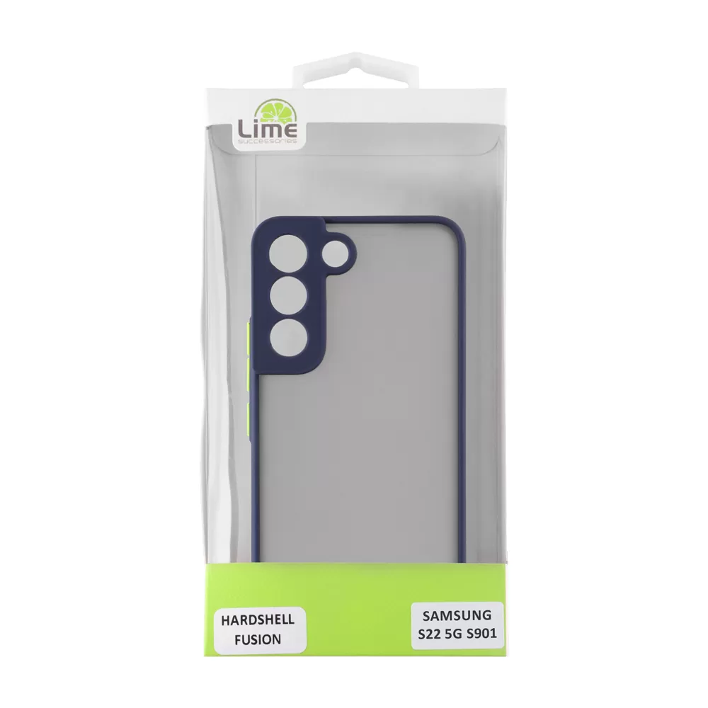 LIME HARDSHELL FUSION ΘΗΚΗ SAMSUNG S22 5G S901 6.1in  FULL CAMERA PROTECTION BLUE WITH YELLOW KEYS - Image 3
