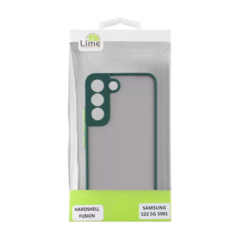 LIME HARDSHELL FUSION ΘΗΚΗ SAMSUNG S22 5G S901 6.1in  FULL CAMERA PROTECTION GREEN WITH YELLOW KEYS - Image 3