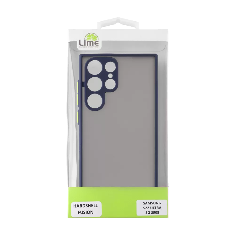 LIME HARDSHELL FUSION ΘΗΚΗ SAMSUNG S22 ULTRA 5G S908 6.8in  FULL CAMERA PROTECTION BLUE WITH YELLOW KEYS - Image 3