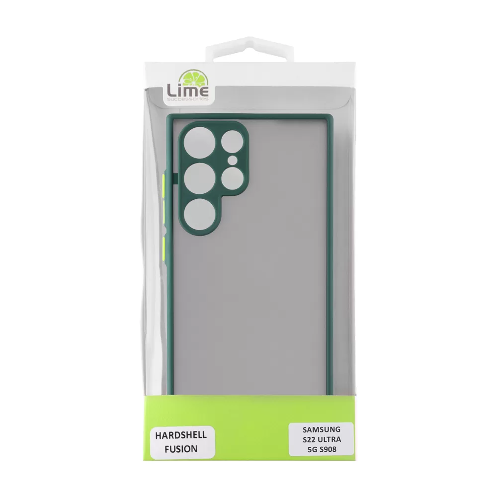 LIME HARDSHELL FUSION ΘΗΚΗ SAMSUNG S22 ULTRA 5G S908 6.8in  FULL CAMERA PROTECTION GREEN WITH YELLOW KEYS - Image 3