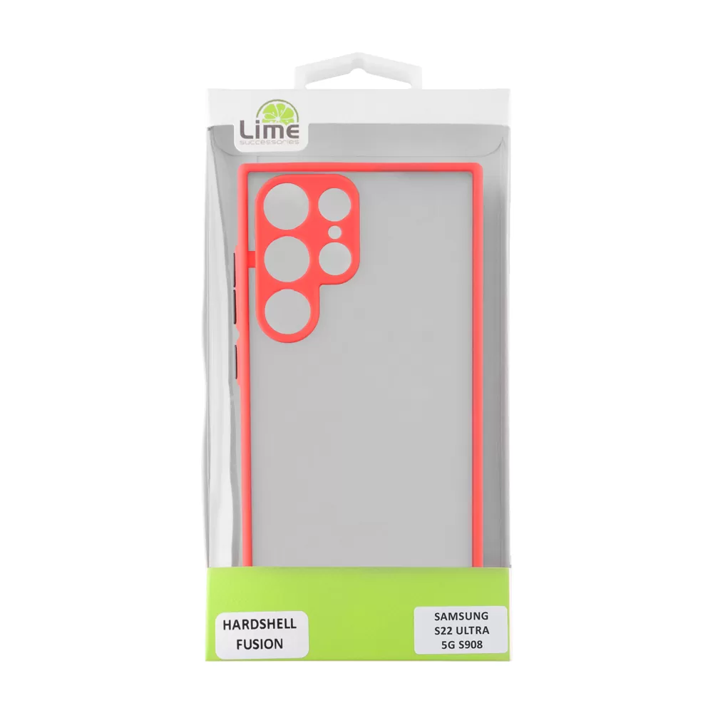 LIME HARDSHELL FUSION ΘΗΚΗ SAMSUNG S22 ULTRA 5G S908 6.8in  FULL CAMERA PROTECTION RED WITH BLACK KEYS - Image 3