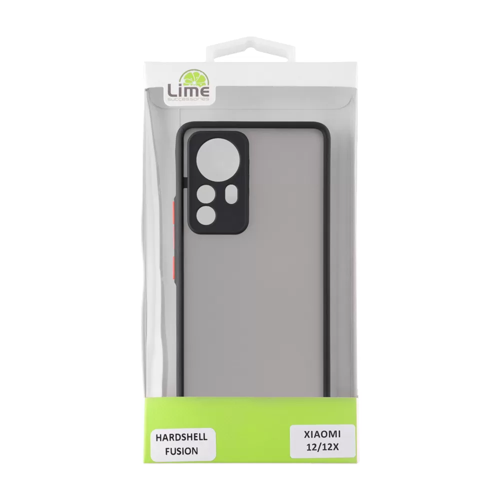 LIME HARDSHELL FUSION ΘΗΚΗ XIAOMI 12/12X 6.28in  FULL CAMERA PROTECTION BLACK WITH RED KEYS - Image 3