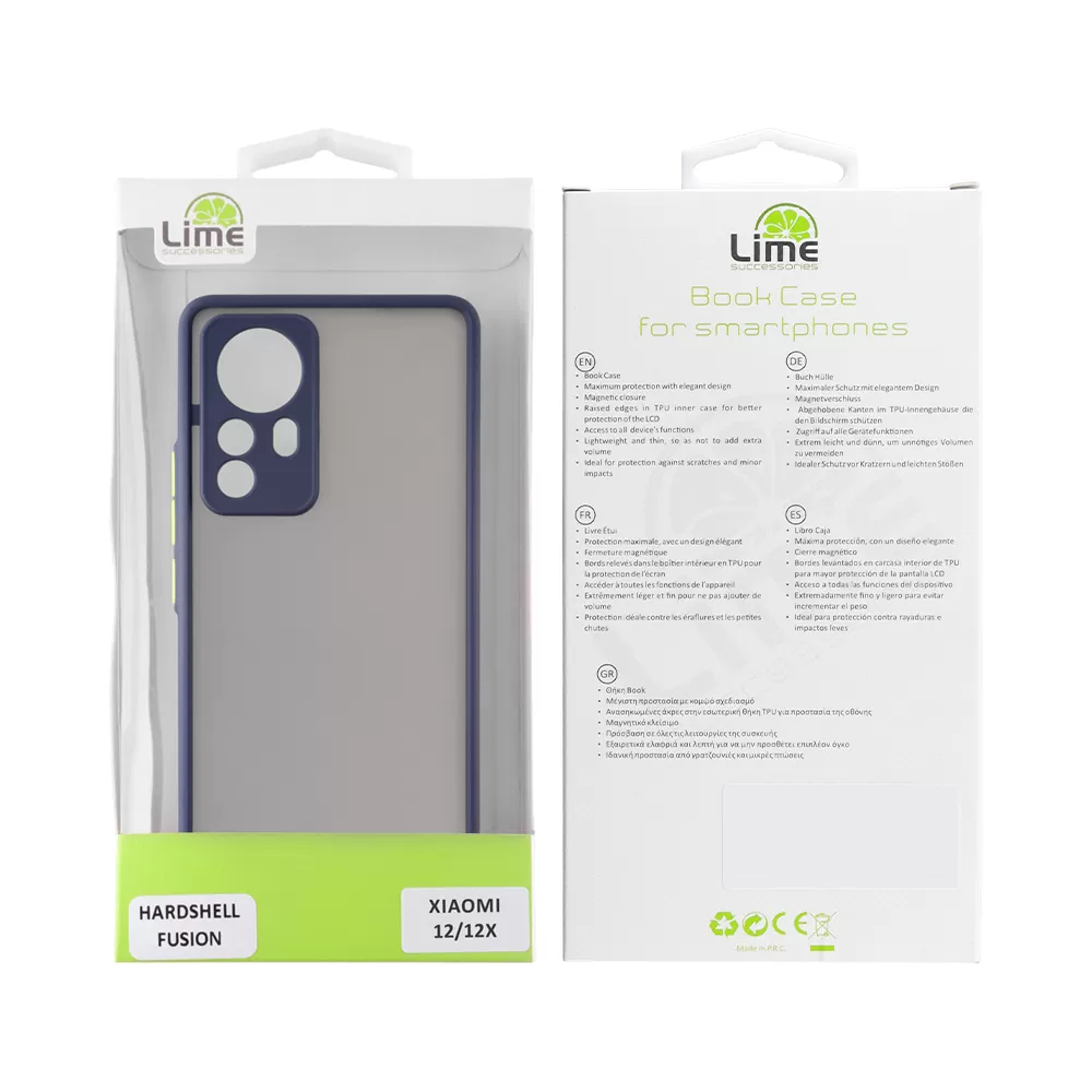 LIME HARDSHELL FUSION ΘΗΚΗ XIAOMI 12/12X 6.28in  FULL CAMERA PROTECTION BLUE WITH YELLOW KEYS - Image 2