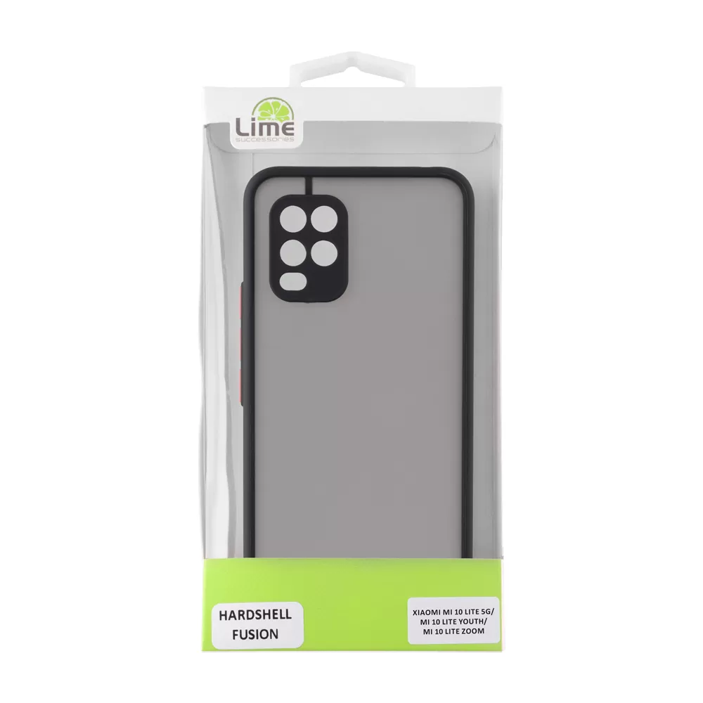 LIME HARDSHELL FUSION ΘΗΚΗ XIAOMI MI 10 LITE 5G/ MI 10 LITE YOUTH/ MI 10 LITE ZOOM 6.57in  FULL CAMERA PROTECTION BLACK WITH RED - Image 3