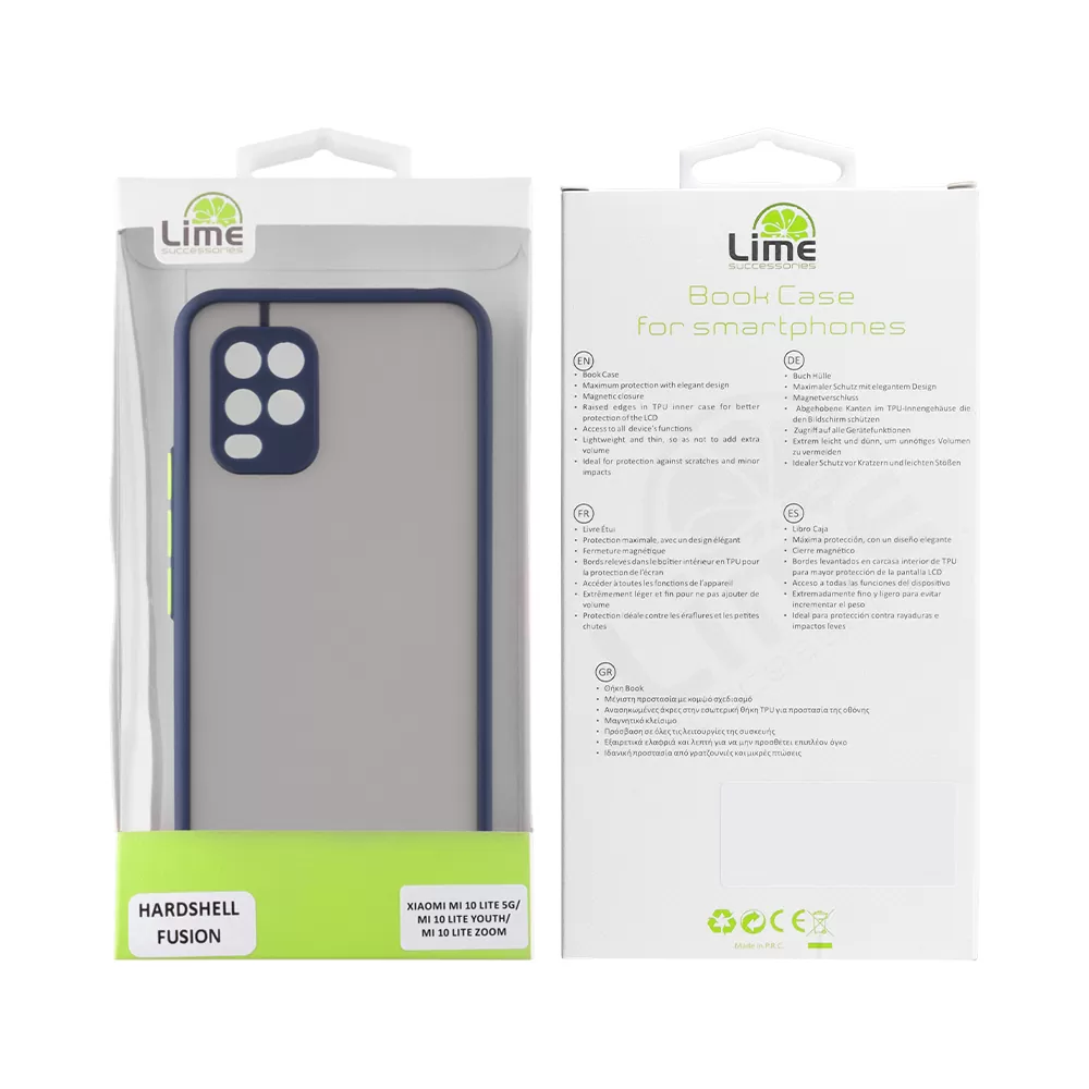LIME HARDSHELL FUSION ΘΗΚΗ XIAOMI MI 10 LITE 5G/ MI 10 LITE YOUTH/ MI 10 LITE ZOOM 6.57in  FULL CAMERA PROTECTION BLUE WITH YELL - Image 2