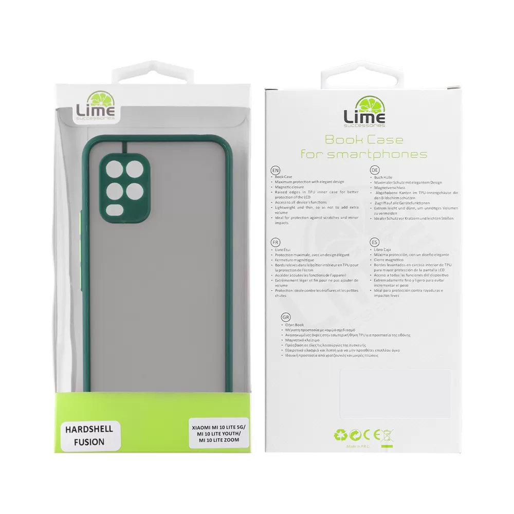 LIME HARDSHELL FUSION ΘΗΚΗ XIAOMI MI 10 LITE 5G/ MI 10 LITE YOUTH/ MI 10 LITE ZOOM 6.57in  FULL CAMERA PROTECTION GREEN WITH YEL - Image 2