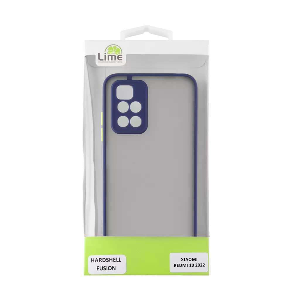 LIME HARDSHELL FUSION ΘΗΚΗ XIAOMI REDMI 10/REDMI 10 2022 6.5in  FULL CAMERA PROTECTION BLUE WITH YELLOW KEYS - Image 3