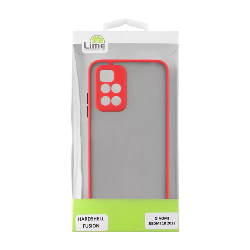LIME HARDSHELL FUSION ΘΗΚΗ XIAOMI REDMI 10/REDMI 10 2022 6.5in  FULL CAMERA PROTECTION RED WITH BLACK KEYS - Image 3