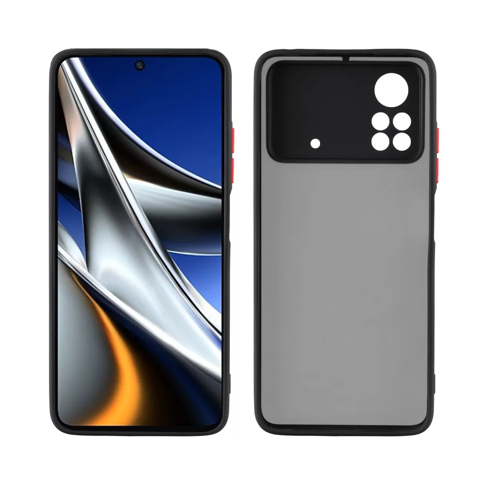 LIME HARDSHELL FUSION ΘΗΚΗ XIAOMI POCO X4 PRO 5G 6.67in  FULL CAMERA PROTECTION BLACK WITH RED KEYS - Image 6