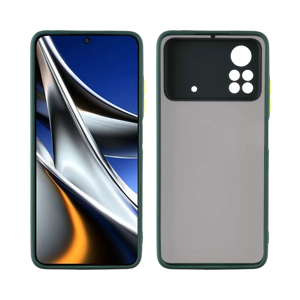 LIME HARDSHELL FUSION ΘΗΚΗ XIAOMI POCO X4 PRO 5G 6.67in  FULL CAMERA PROTECTION GREEN WITH YELLOW KEYS - Image 6