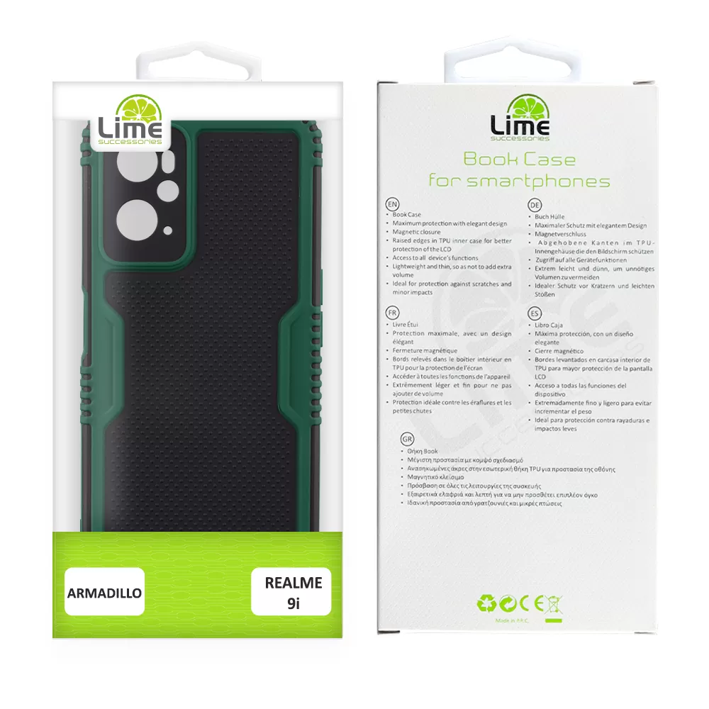 LIME ARMADILLO ΘΗΚΗ REALME 9i 6.6in  FULL CAMERA PROTECTION GREEN - Image 2