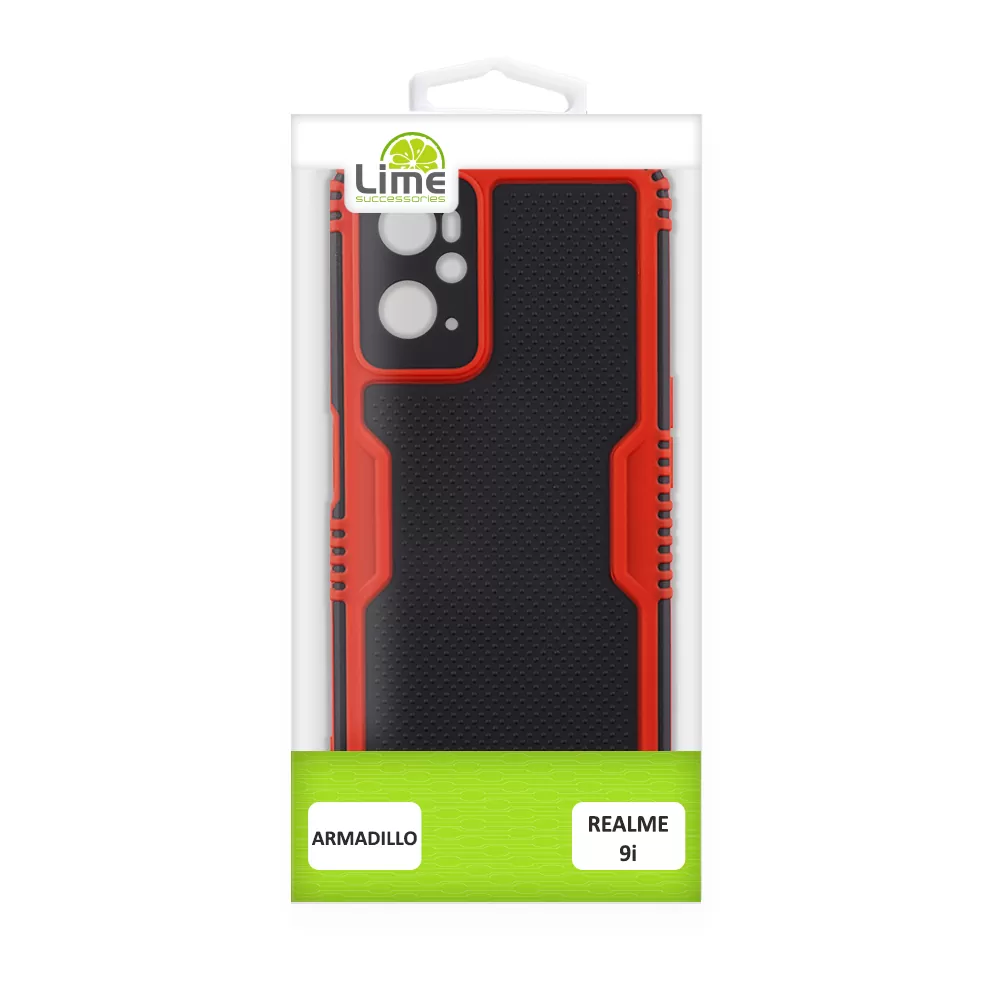 LIME ARMADILLO ΘΗΚΗ REALME 9i 6.6in  FULL CAMERA PROTECTION RED - Image 3