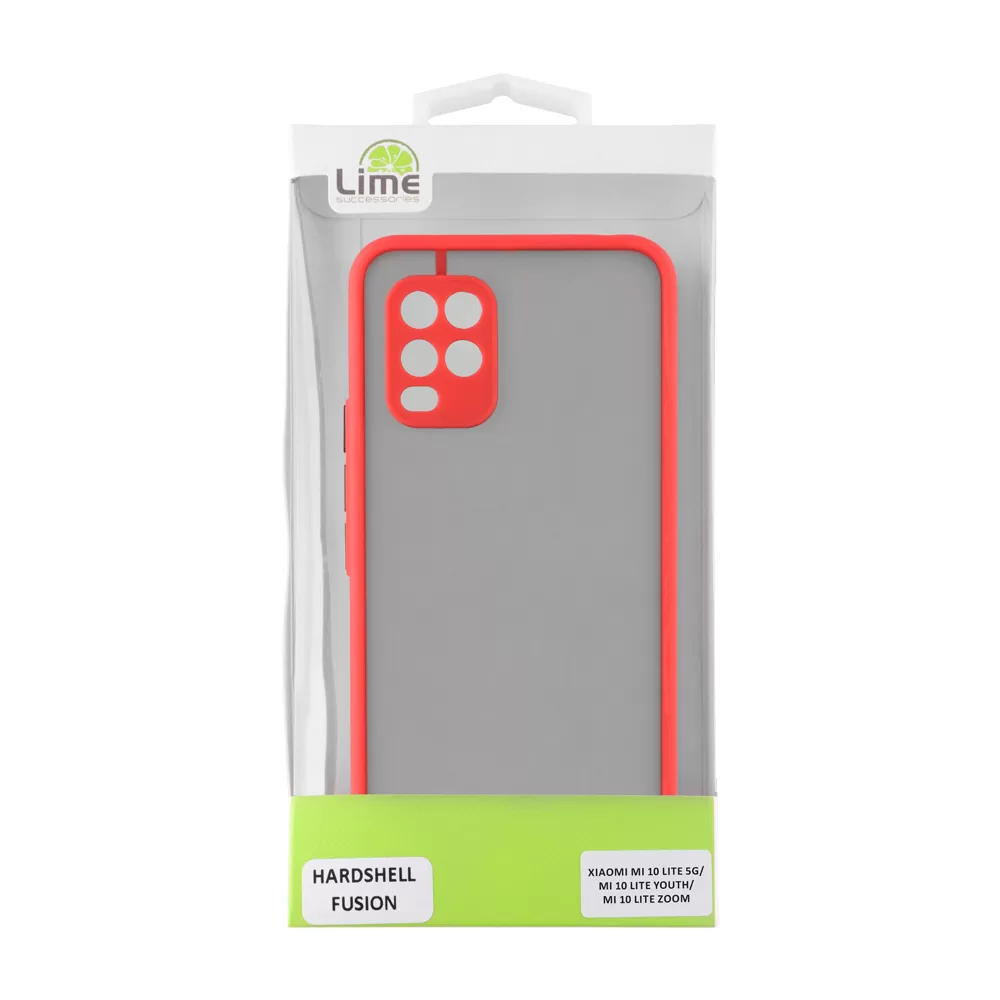 LIME HARDSHELL FUSION ΘΗΚΗ XIAOMI MI 10 LITE 5G/ MI 10 LITE YOUTH/ MI 10 LITE ZOOM 6.57in  FULL CAMERA PROTECTION RED WITH BLACK - Image 3