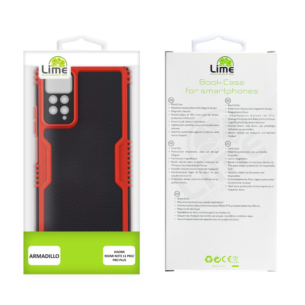 LIME ARMADILLO ΘΗΚΗ XIAOMI REDMI NOTE 11 PRO 4G/5G 6.67in  FULL CAMERA PROTECTION RED - Image 2