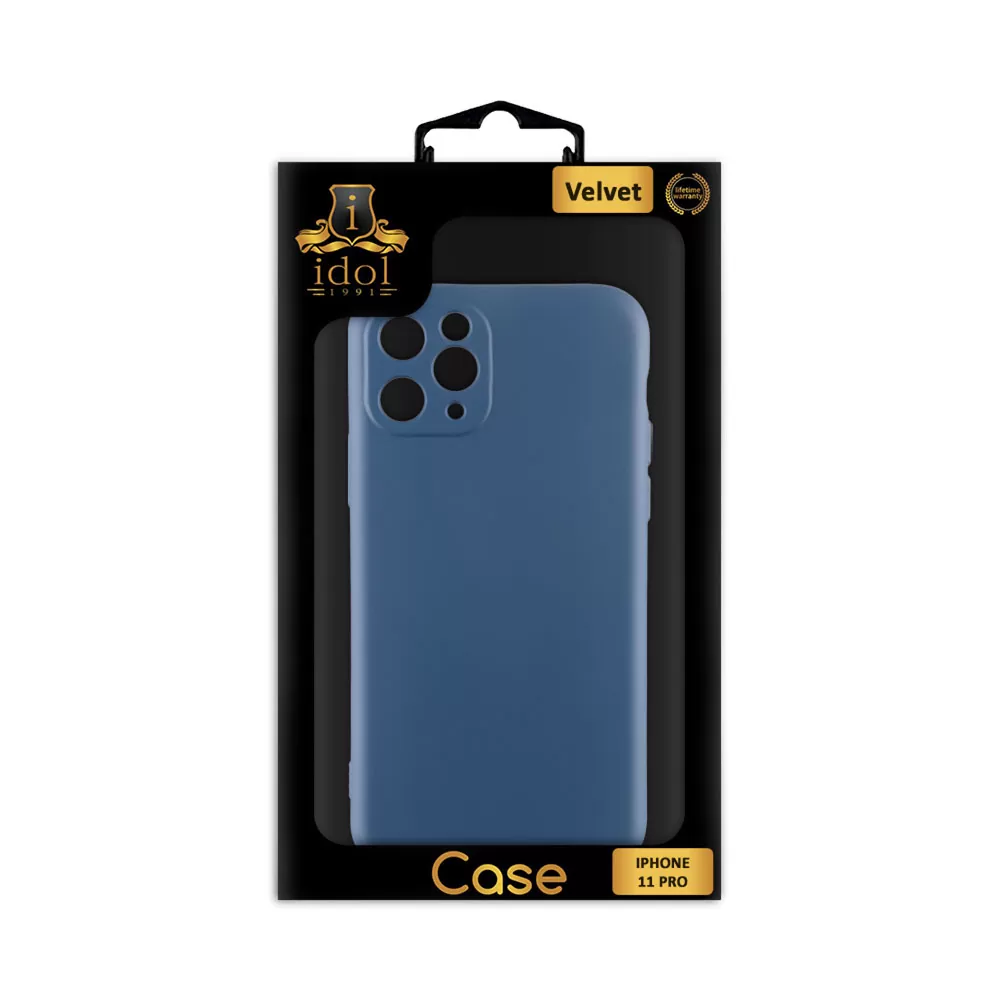 IDOL 1991 VELVET TPU ΘΗΚΗ IPHONE 11 PRO 5.8in 4 SIDE FULL CAMERA PROTECTION BLUE - Image 2
