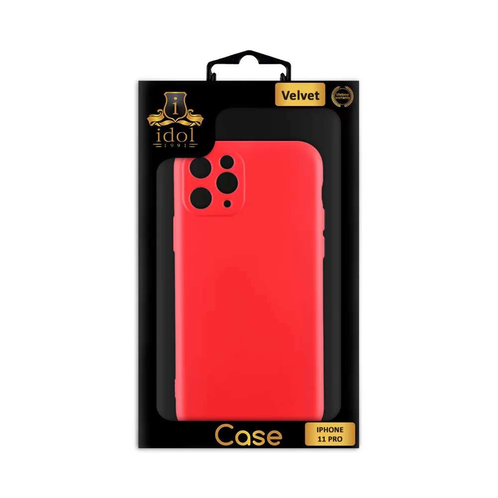 IDOL 1991 VELVET TPU ΘΗΚΗ IPHONE 11 PRO 5.8in 4 SIDE FULL CAMERA PROTECTION RED - Image 2