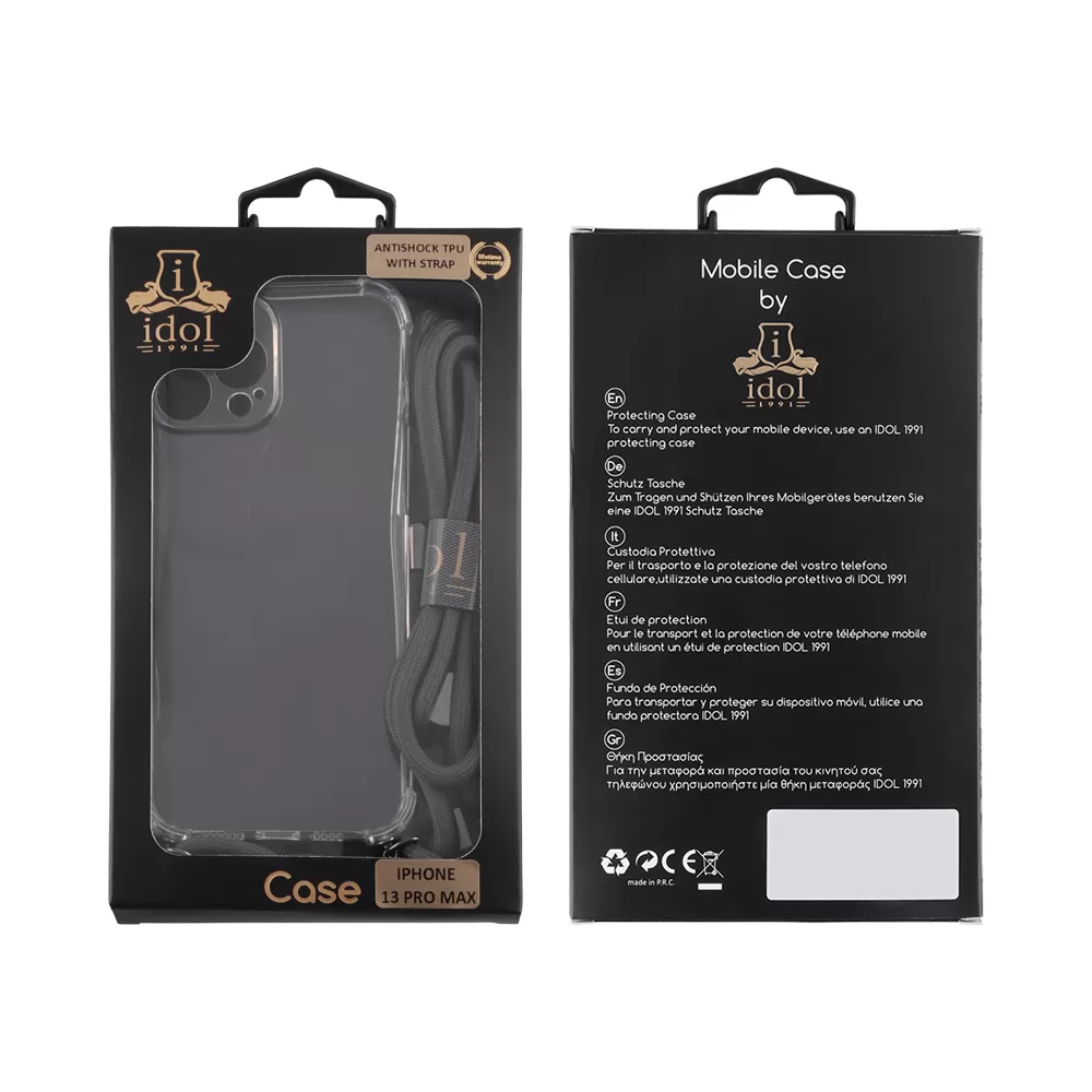 IDOL 1991 ANTISHOCK AIR TPU ΘΗΚΗ IPHONE 13 PRO MAX 6.7in WITH STRAP FULL CAMERA PROTECTION ΔΙΑΦΑΝΗ - Image 2