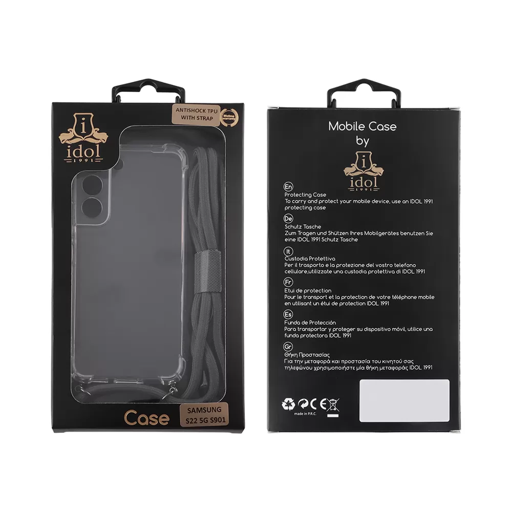 IDOL 1991 ANTISHOCK AIR TPU ΘΗΚΗ SAMSUNG S22 5G S901 6.1in  WITH STRAP FULL CAMERA PROTECTION ΔΙΑΦΑΝΗ - Image 2