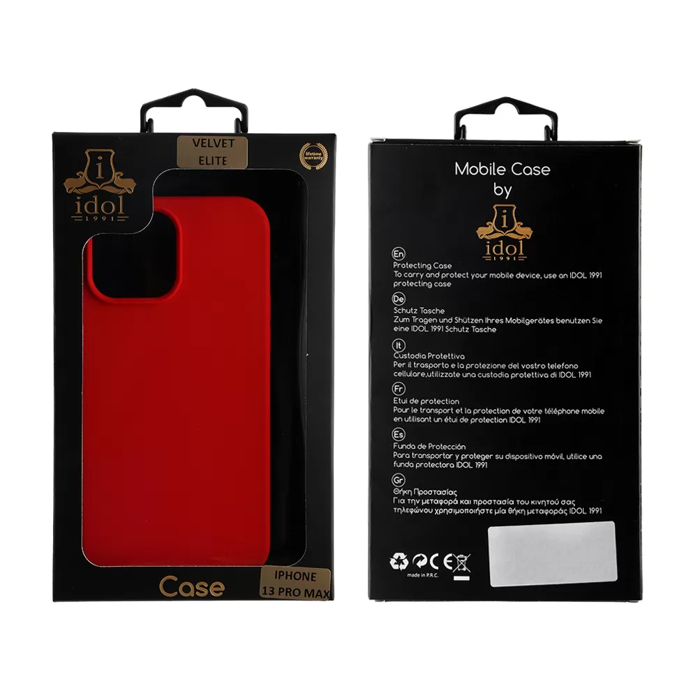 IDOL 1991 VELVET ELITE TPU ΘΗΚΗ IPHONE 13 PRO MAX 6.7in  4 SIDE CAMERA GUARD RED - Image 2