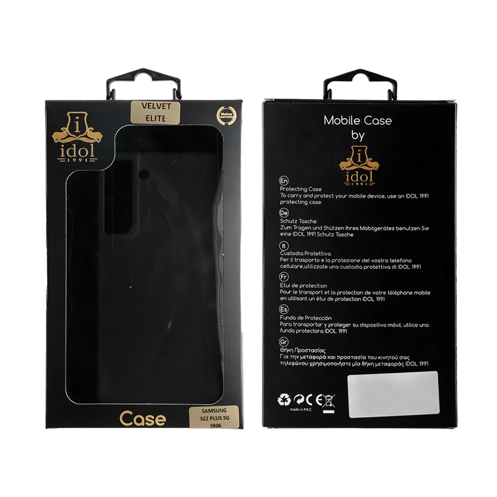 IDOL 1991 VELVET ELITE TPU ΘΗΚΗ SAMSUNG S22 PLUS 5G S906 6.6in  4 SIDE CAMERA GUARD BLACK - Image 2