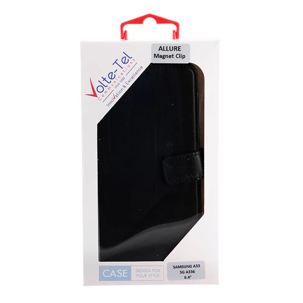 VOLTE-TEL ALLURE ΘΗΚΗ SAMSUNG A33 5G A336 6.4in  MAGNET BOOK STAND CLIP BLACK - Image 2