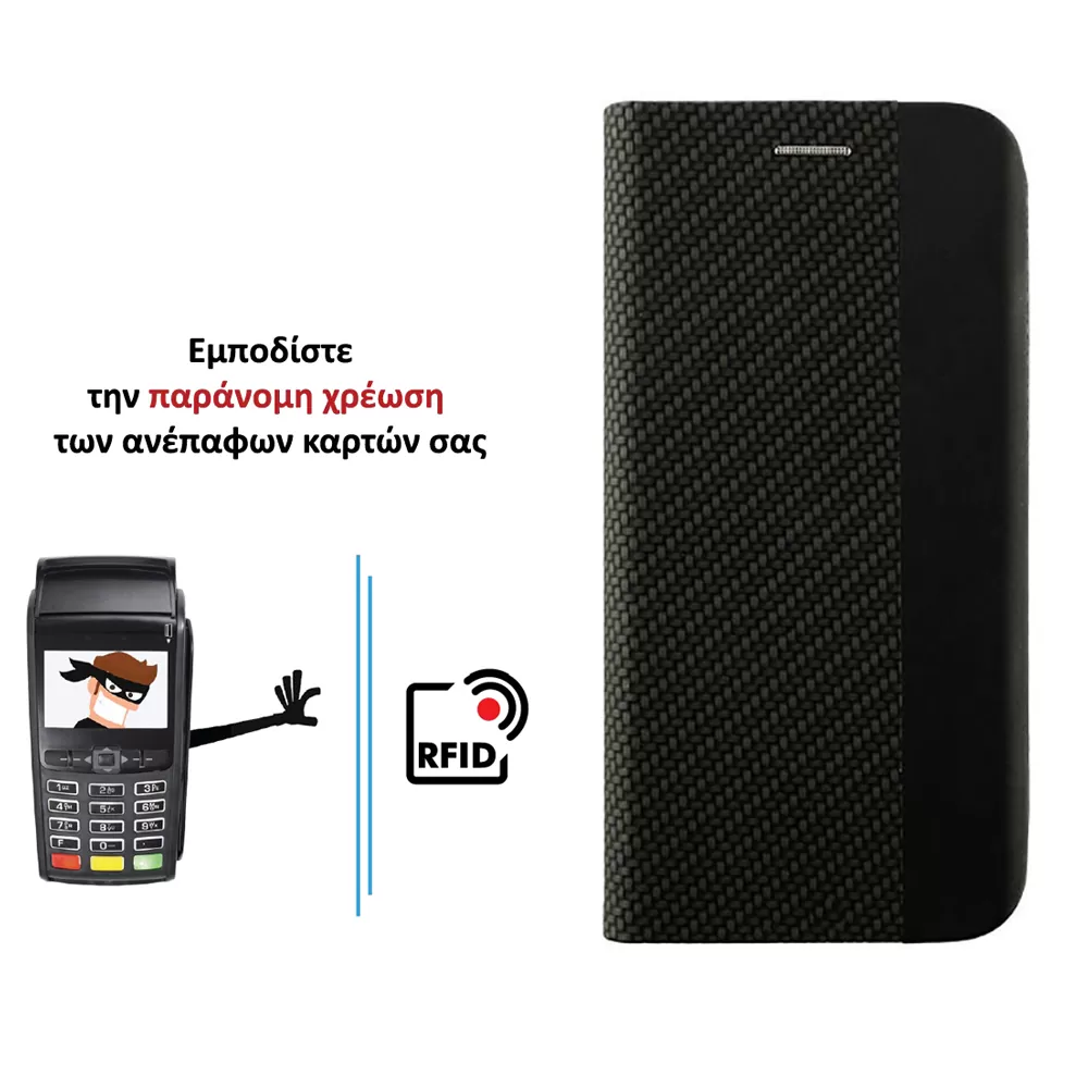 IDOL 1991 ELITE ΘΗΚΗ SAMSUNG A33 5G A336 6.4in  ANTI-RFID BOOK STAND BLACK - Image 5
