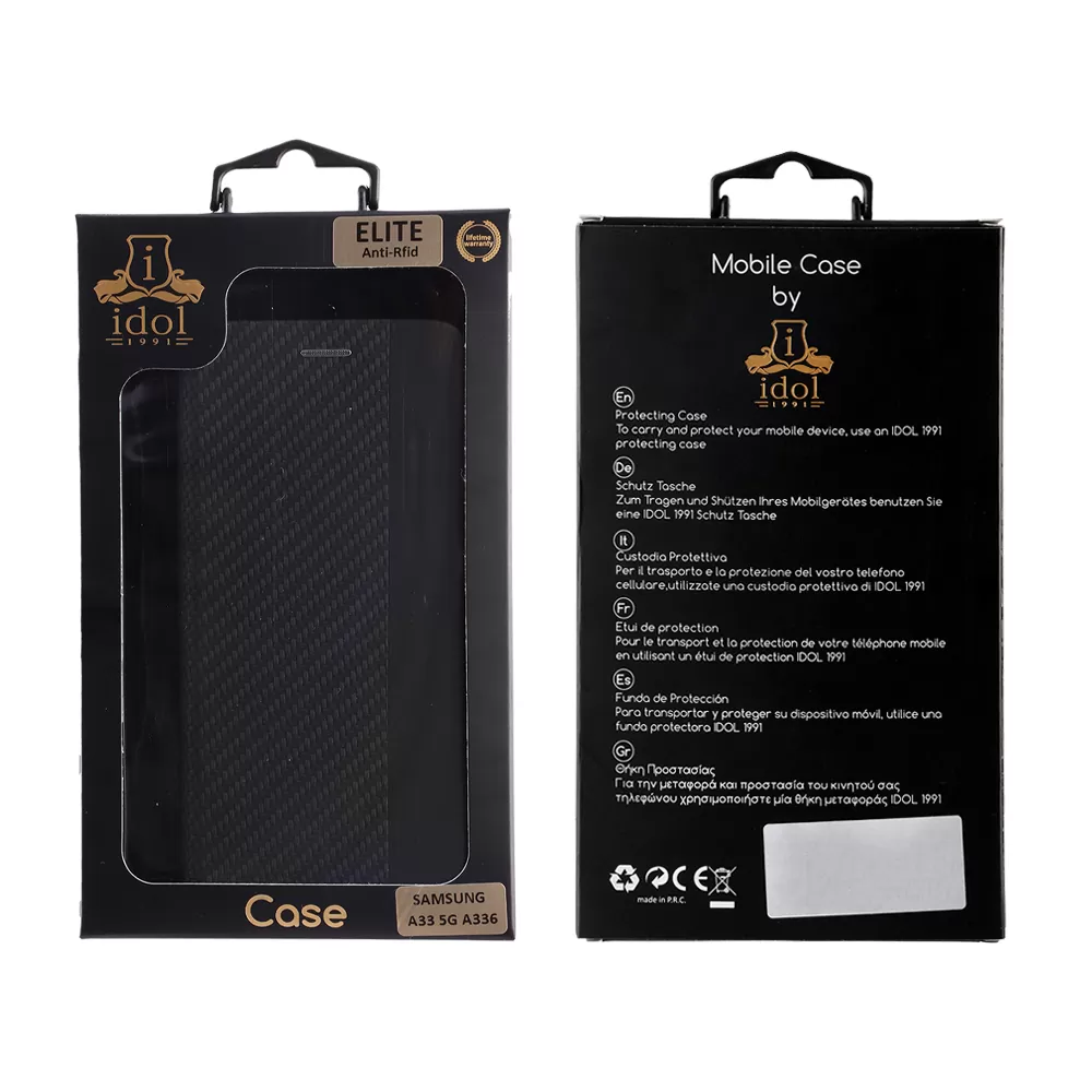 IDOL 1991 ELITE ΘΗΚΗ SAMSUNG A33 5G A336 6.4in  ANTI-RFID BOOK STAND BLACK - Image 2